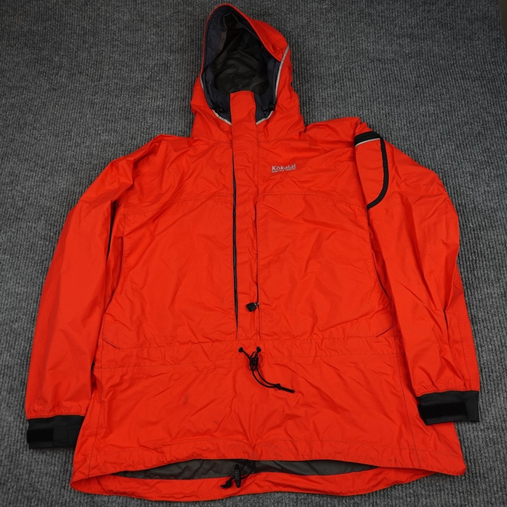 Kokatat Goretex Paclite Jacket Mens 2XL Orange Hooded Pullover Waterproof Shell